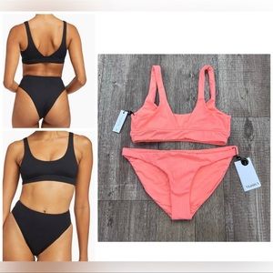 NWOT Vitamin A Sienna tank with California leg high Bikini Set In CORAL
